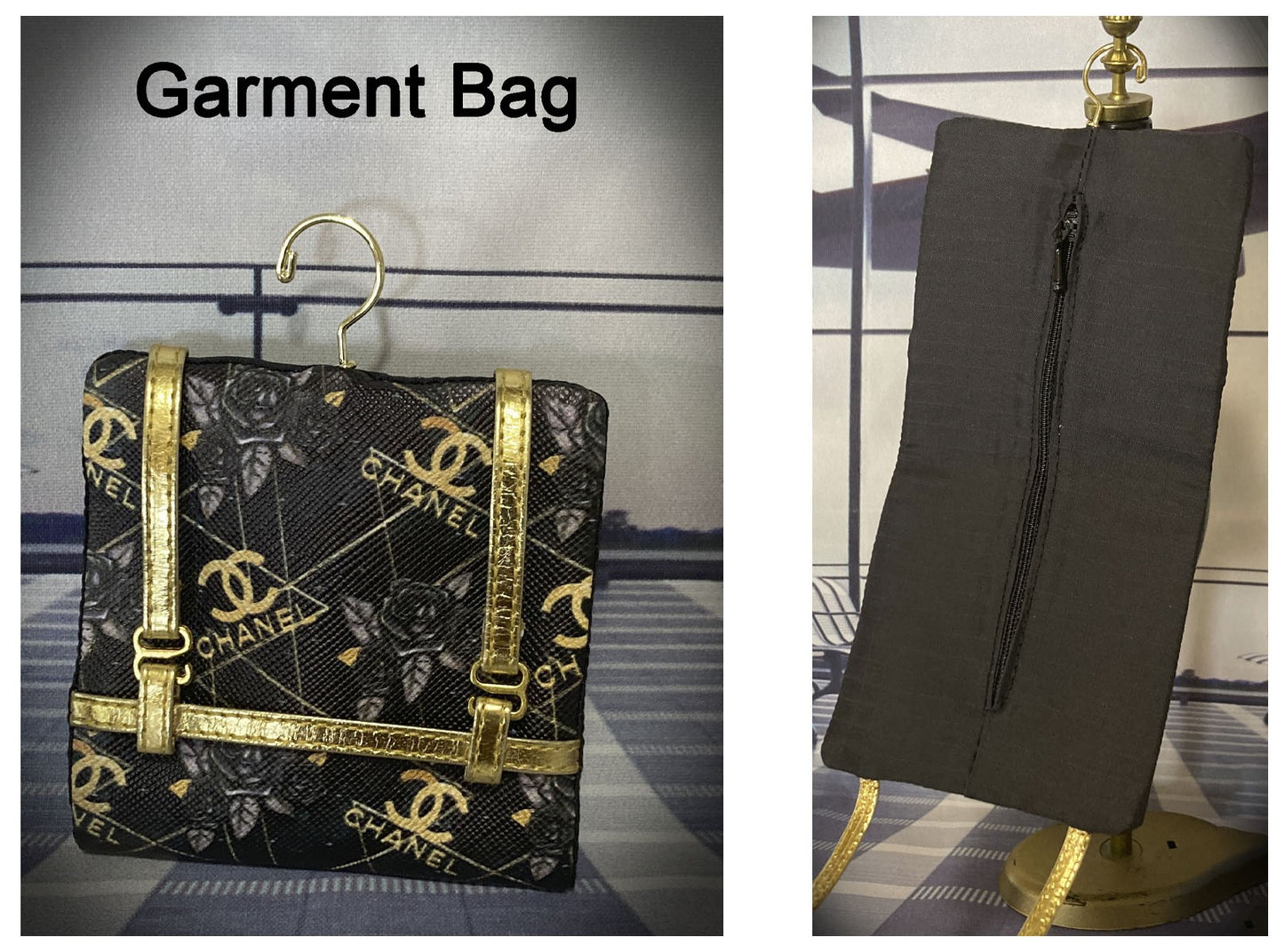 CC - Black & Gold Luggage & Handbags for Barbie or Equivalent Dolls