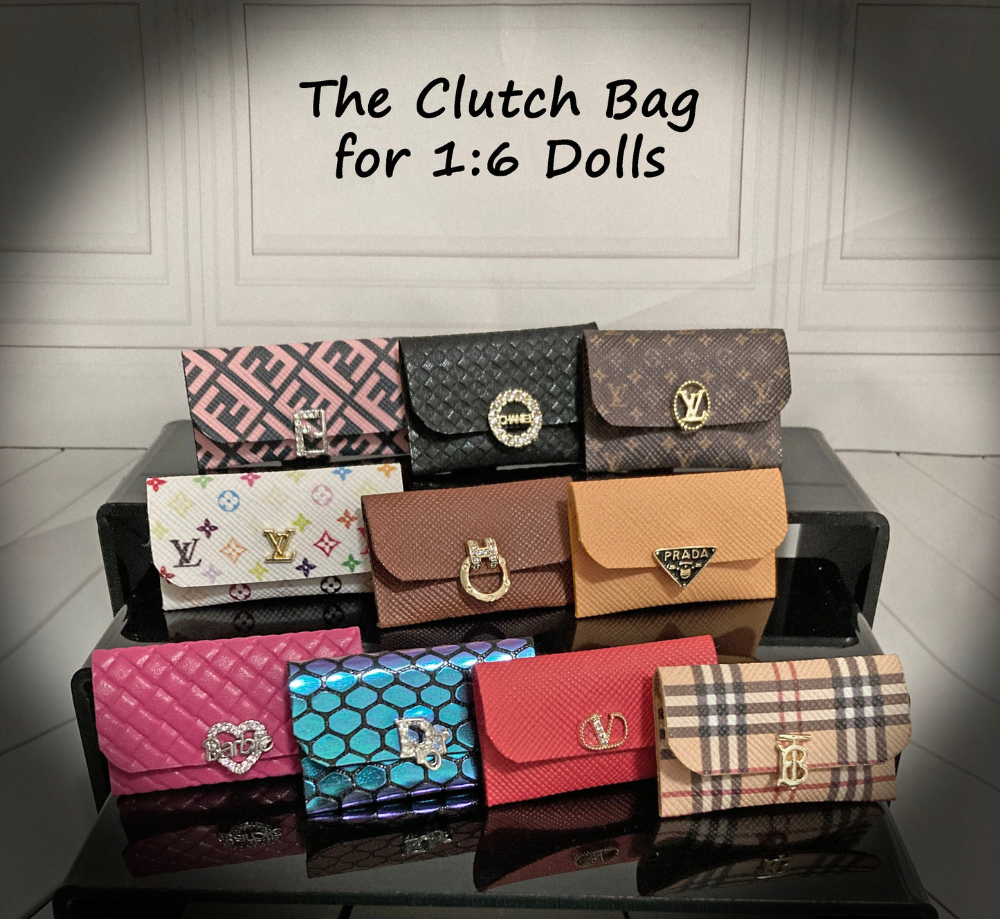 Clutch Handbags for 1:6 Dolls like Barbie, Blythe, Integrity, JHA