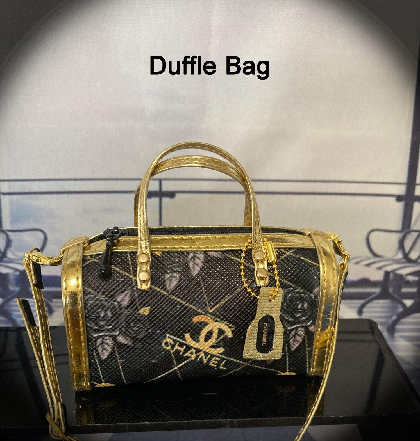 CC - Black & Gold Luggage & Handbags for Barbie or Equivalent Dolls