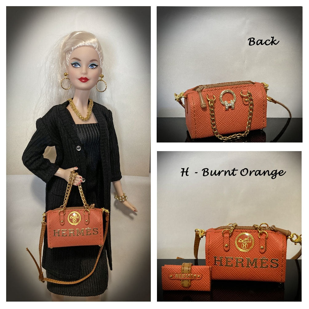 Simply Bold Reversible Satchel Handbags for 1:6 Dolls like Barbie, Blythe, Integrity, JHA