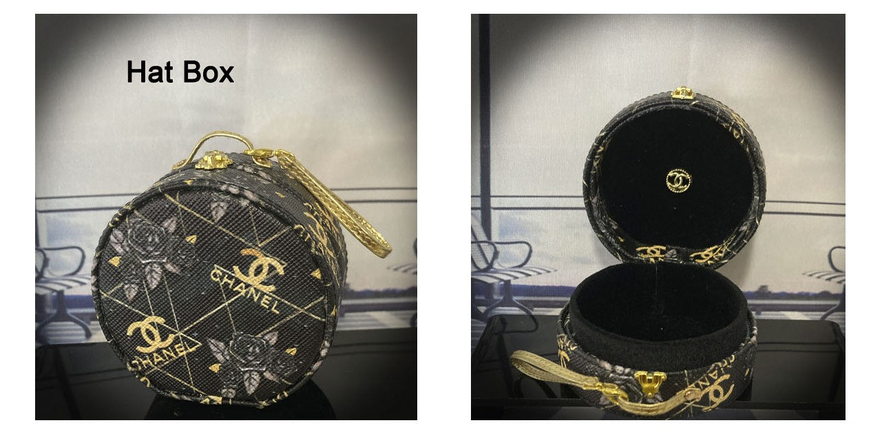 CC - Black & Gold Luggage & Handbags for Barbie or Equivalent Dolls