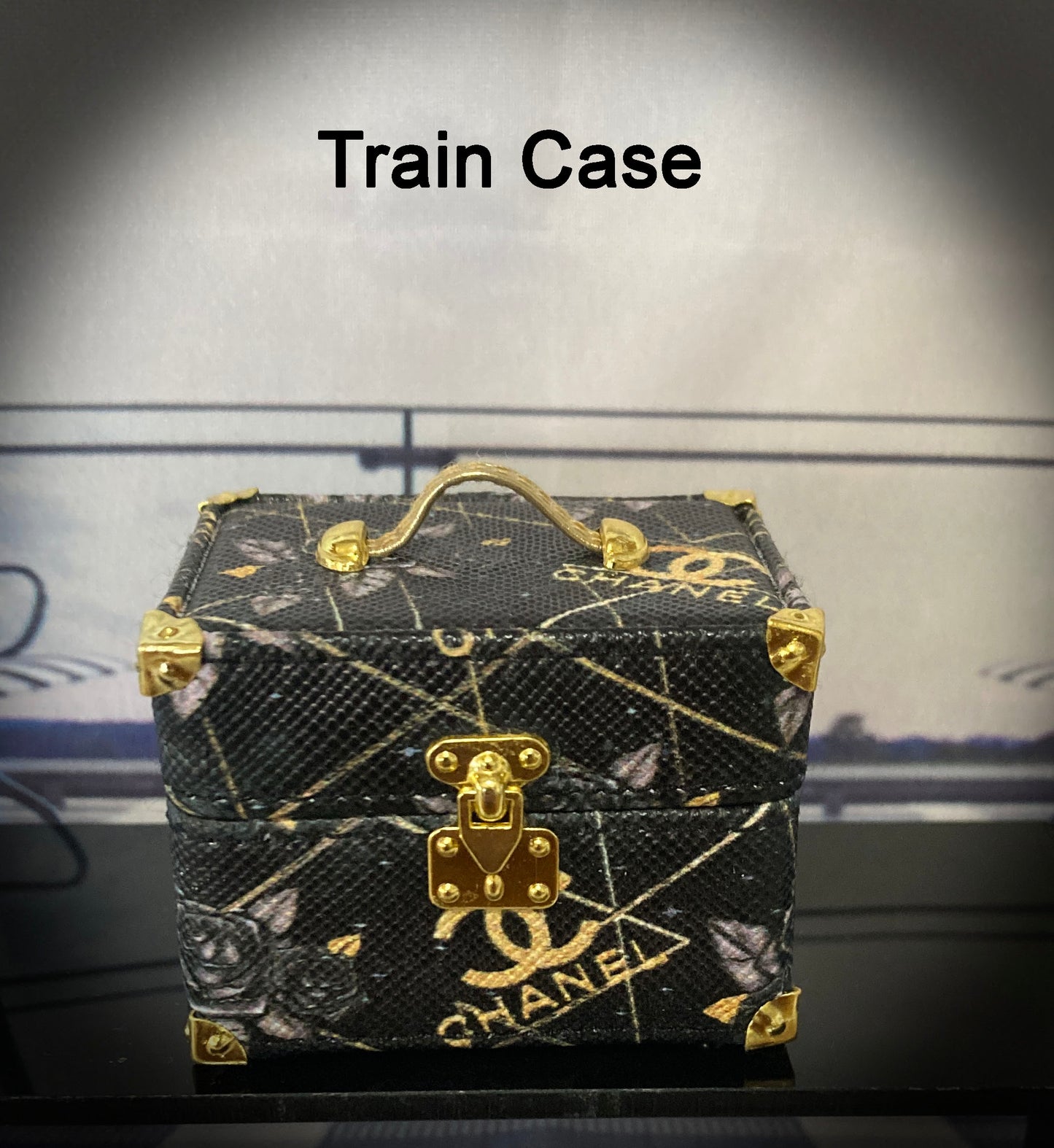 CC - Black & Gold Luggage & Handbags for Barbie or Equivalent Dolls
