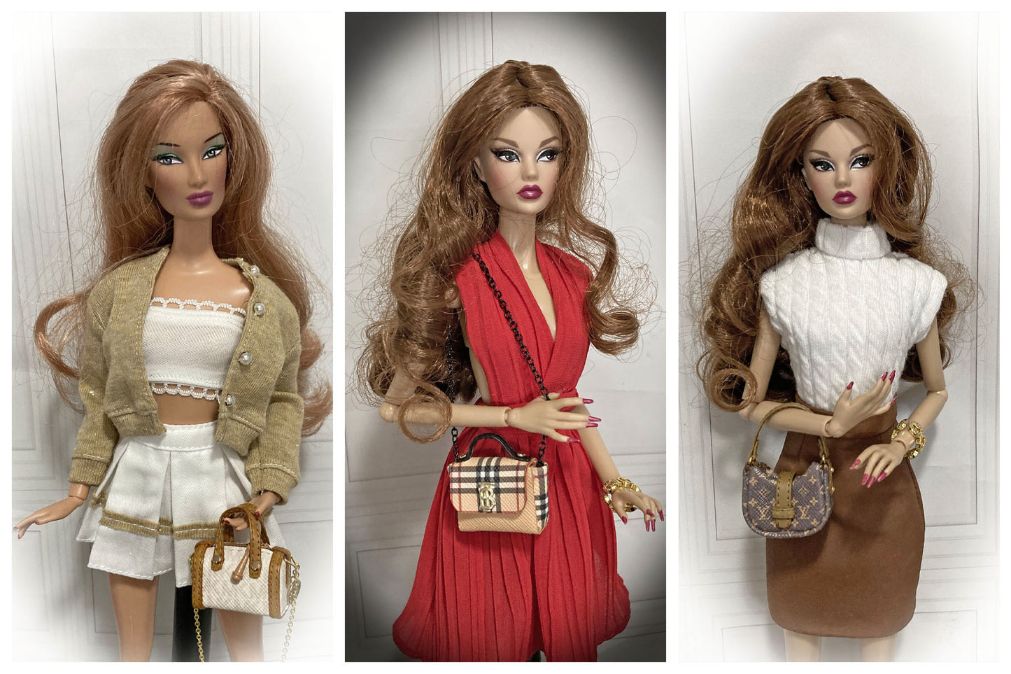 Mini Collection Handbags for 1:6 Dolls like Barbie, Blythe, Integrity, JHA