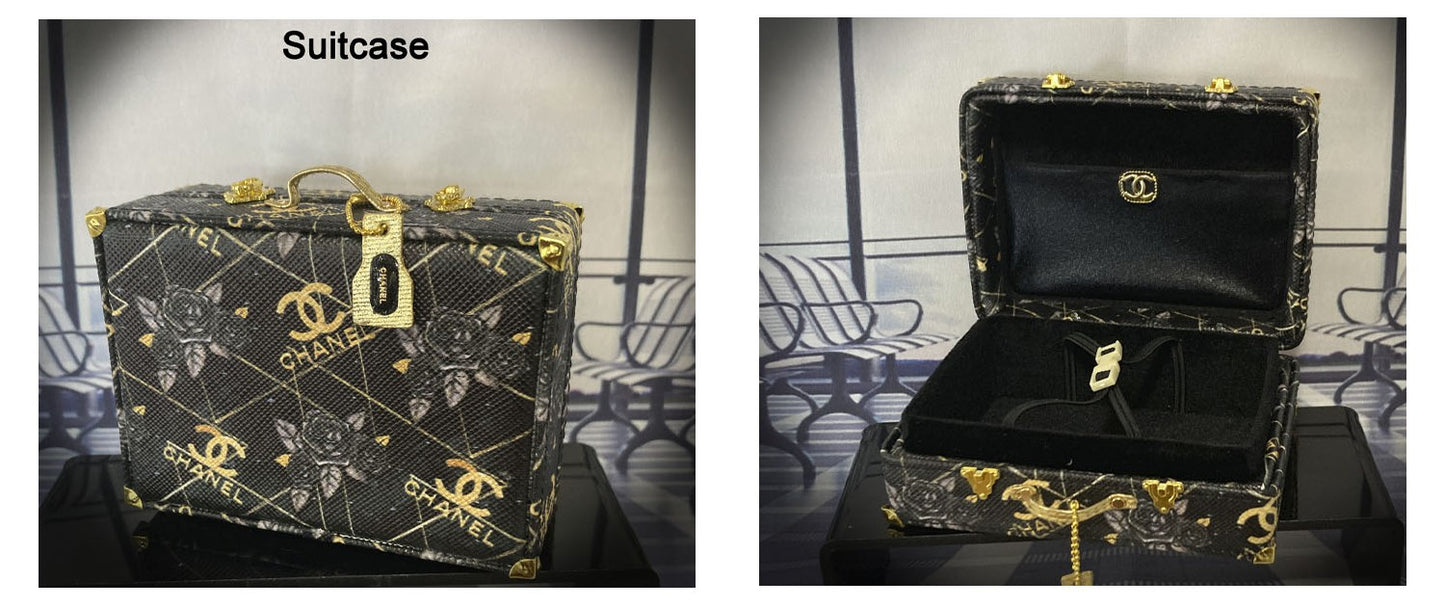 CC - Black & Gold Luggage & Handbags for Barbie or Equivalent Dolls