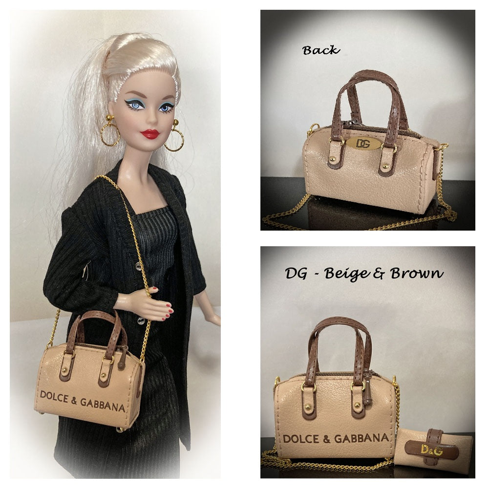 Simply Bold Reversible Satchel Handbags for 1:6 Dolls like Barbie, Blythe, Integrity, JHA