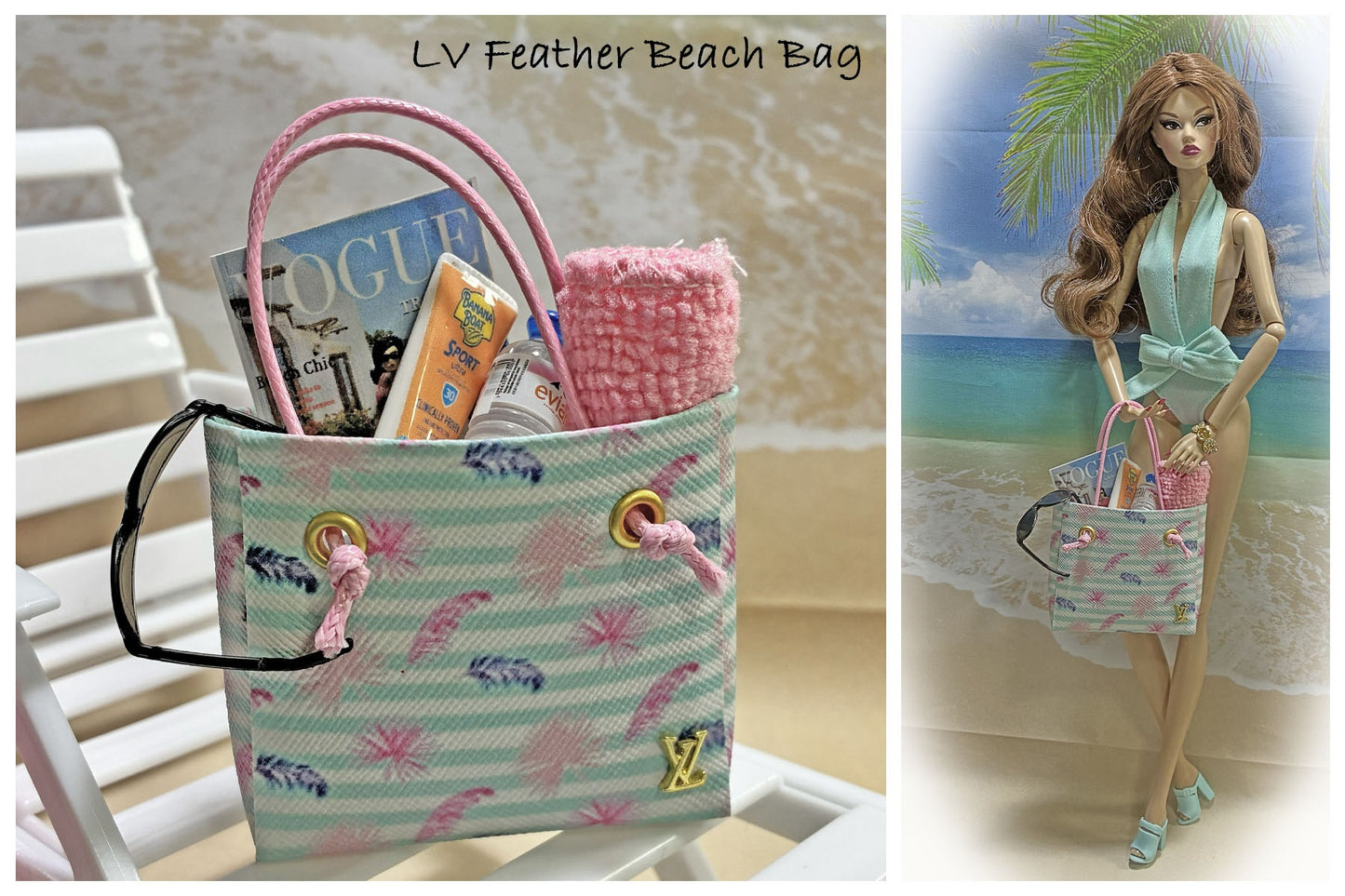 Beach Bags for Barbie, Blythe, Integrity or Equivalent Dolls