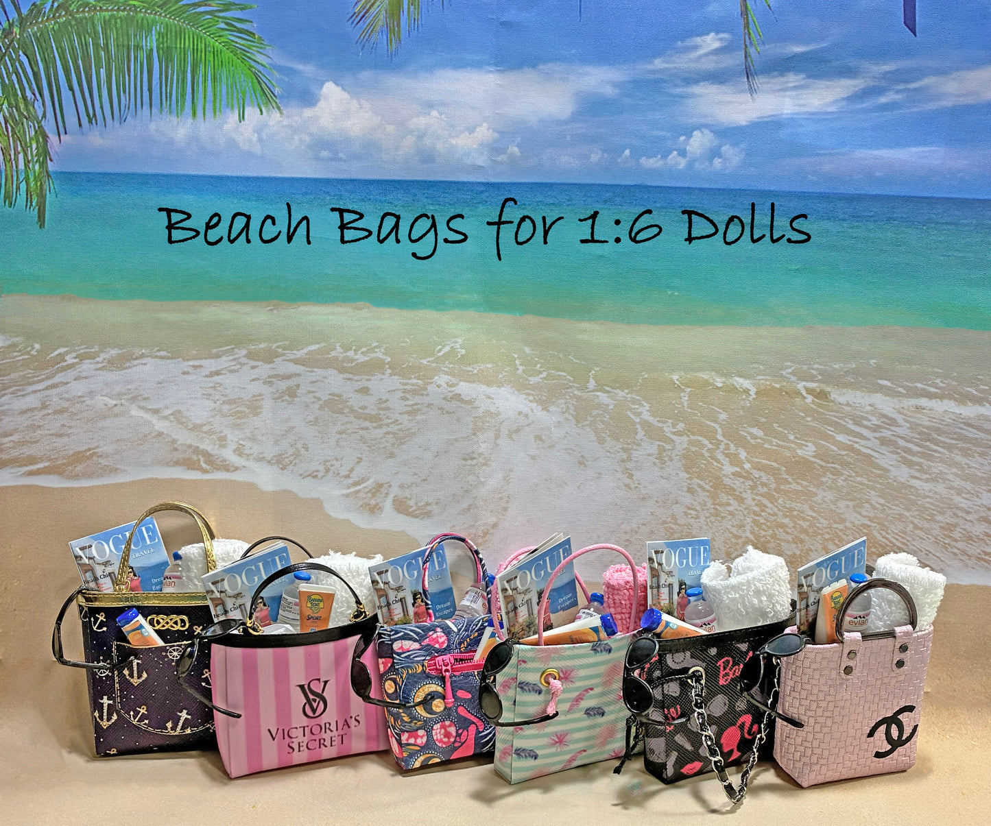 Beach Bags for Barbie, Blythe, Integrity or Equivalent Dolls