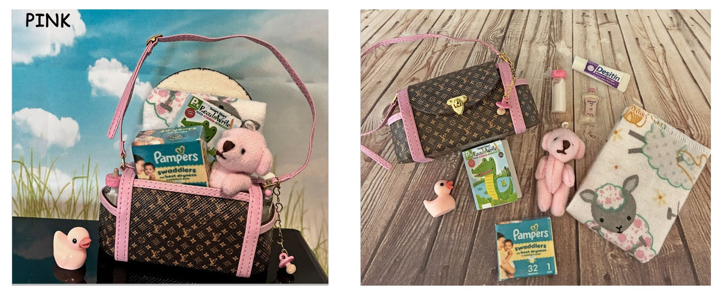 1:6 scale Diaper Bag for Barbie Doll Baby