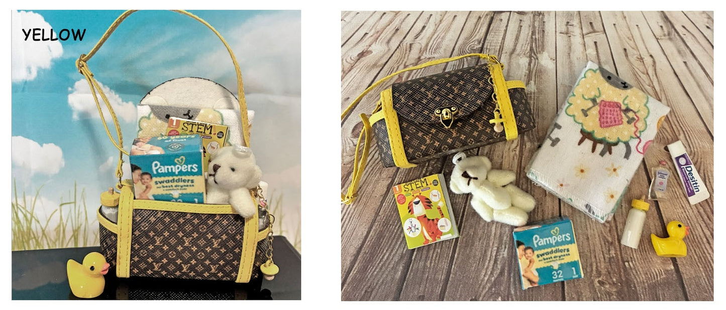 1:6 scale Diaper Bag for Barbie Doll Baby